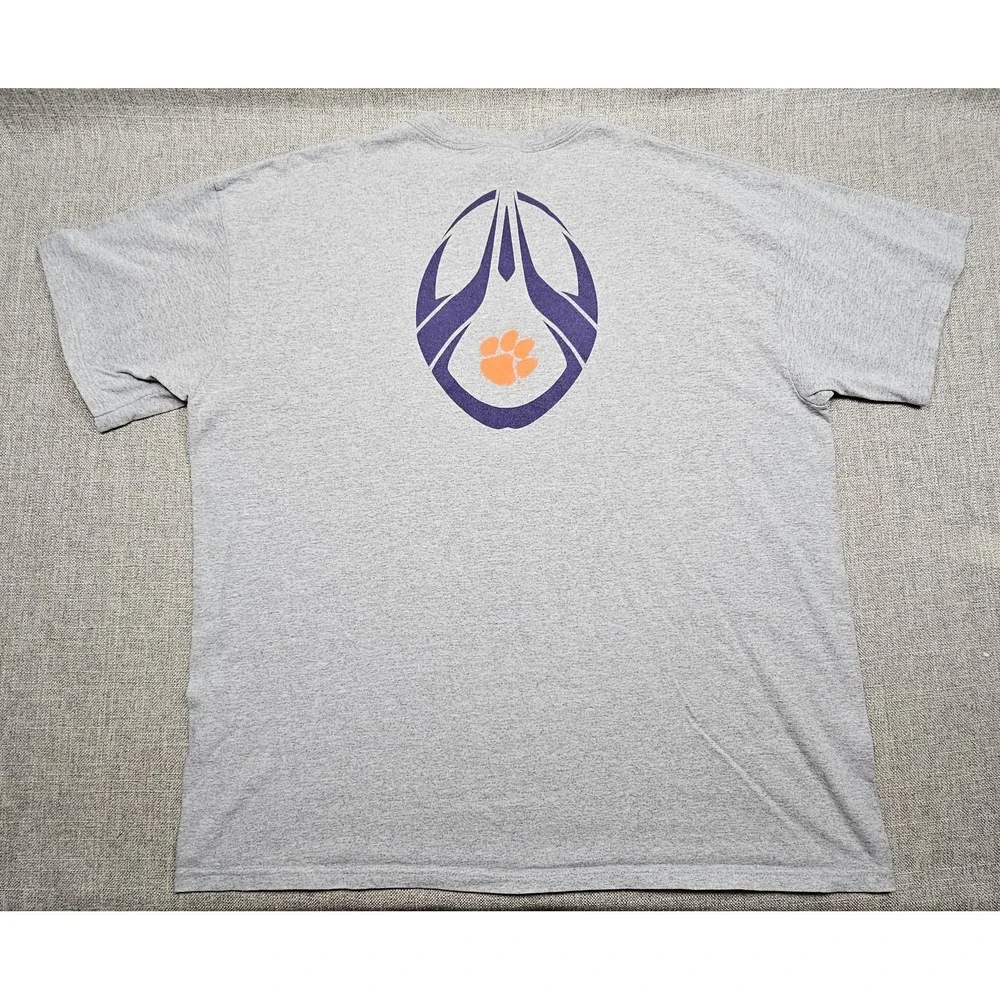 VINTAGE Clemson Tigers Shirt Mens 2XL Gray NCAA Football Nike Team Graphic Tee